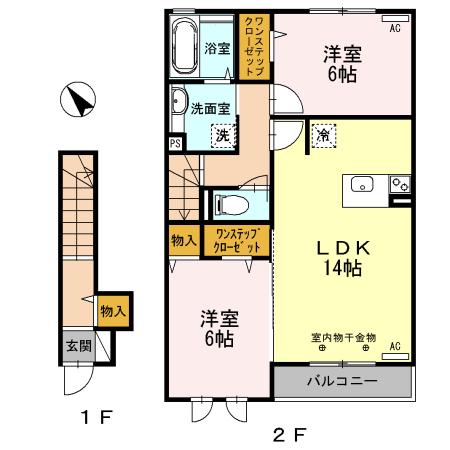 SHAMROCK HILLS(2LDK/2階)の間取り写真