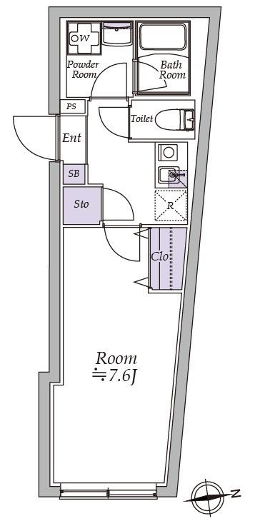 アトリオフラッツ高円寺(1K/3階)の間取り写真