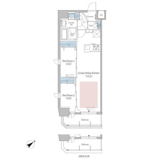 アーバネックス早稲田(2LDK/10階)の間取り写真