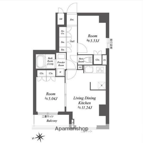 ブランシエスタ荻窪(2LDK/6階)の間取り写真