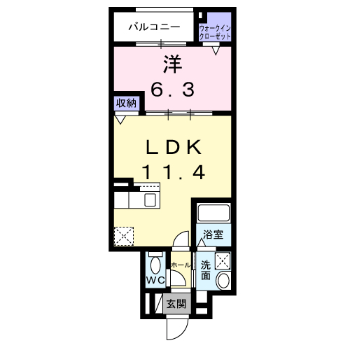 京王電鉄京王線 千歳烏山駅 徒歩4分 3階建 新築(1LDK/3階)の間取り写真