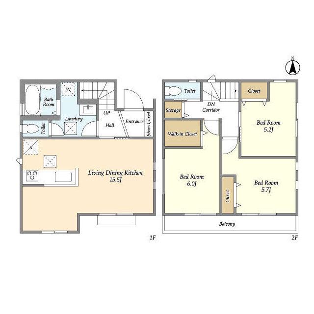 京王電鉄京王線 上北沢駅 徒歩11分 2階建 築1年(3LDK)の間取り写真
