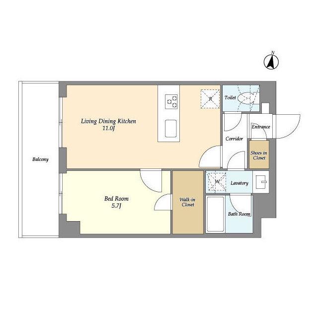 メゾンドオンディーヌ(1LDK/3階)の間取り写真