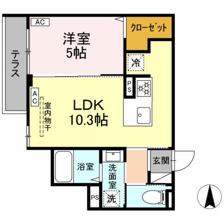 セレスティア中野上高田(1LDK/1階)の間取り写真