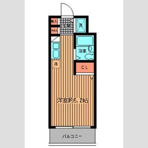 プライムアーバン武蔵野ヒルズB棟(ワンルーム/3階)の間取り写真