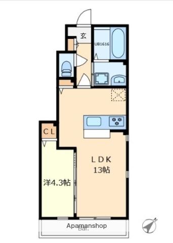 SWEET HOMEⅡ(1LDK/1階)の間取り写真