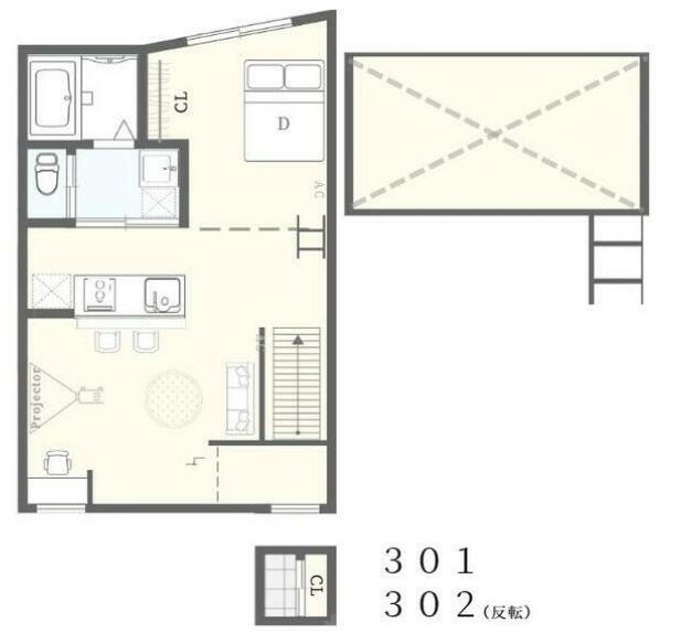 ボヌール高円寺(2LDK/3階)の間取り写真