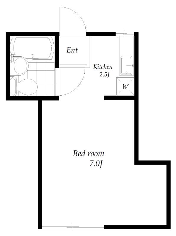チクミハイツ(1K/2階)の間取り写真