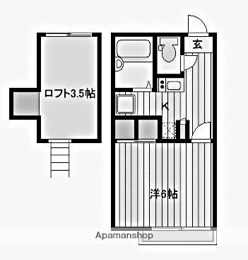 KEITA(1K/2階)の間取り写真