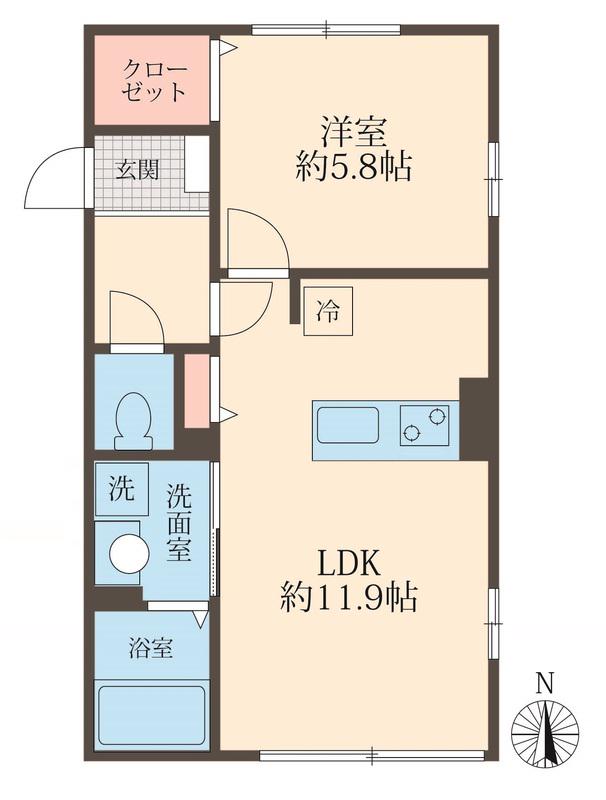 ハイブリッドメゾン(1LDK/1階)の間取り写真