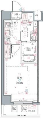 CREVISTA NAKANO(1K/2階)の間取り写真