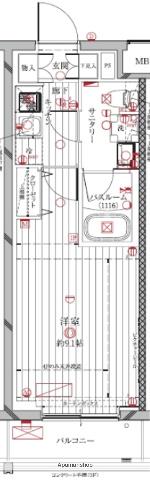 REGALIZ中野鷺宮(1K/2階)の間取り写真