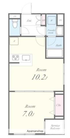 RESIDENCE KOENJI SQUARE(1LDK/1階)の間取り写真