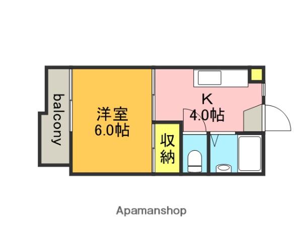 フォーブル福井(1K/1階)の間取り写真