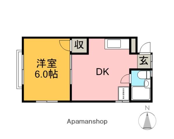 ビューハイツ日吉(1DK/1階)の間取り写真