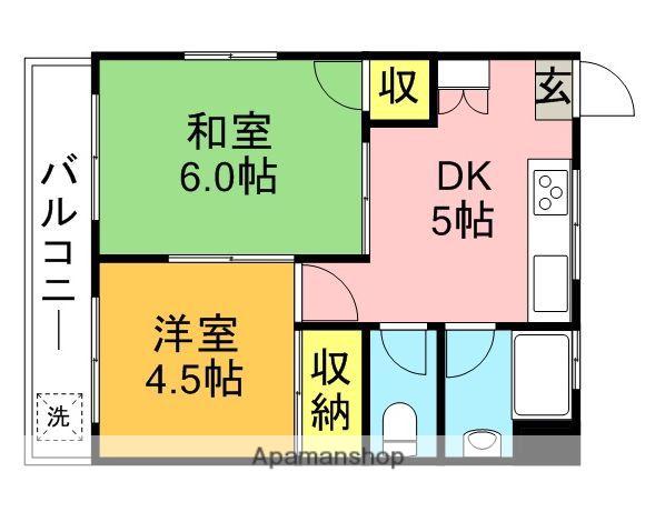 第一協友館マンション(2K/4階)の間取り写真