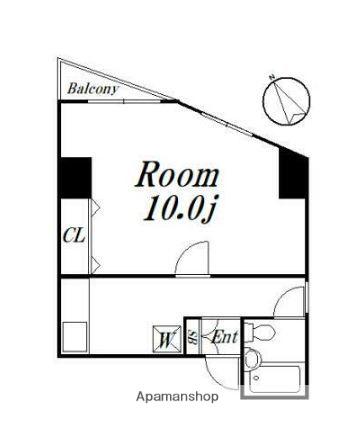 ベルメゾン西荻(1K/4階)の間取り写真