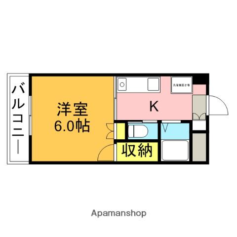 フレグランスM(1K/2階)の間取り写真