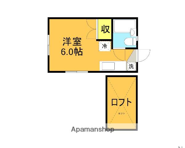 スバルハイム(ワンルーム/2階)の間取り写真