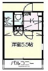 アクセーヌ井の頭A棟(1K/2階)の間取り写真