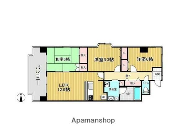 ライフステージ武蔵野(3LDK/1階)の間取り写真
