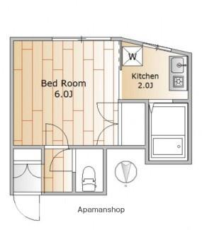 ウイングエステート二子(1K/2階)の間取り写真