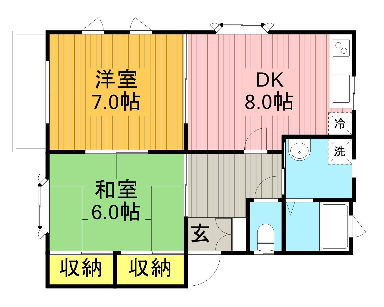 ガーデンハイム(2LDK/1階)の間取り写真