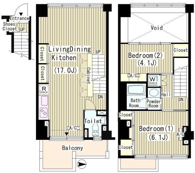 ROKA TERRAZZA(2LDK/5階)の間取り写真