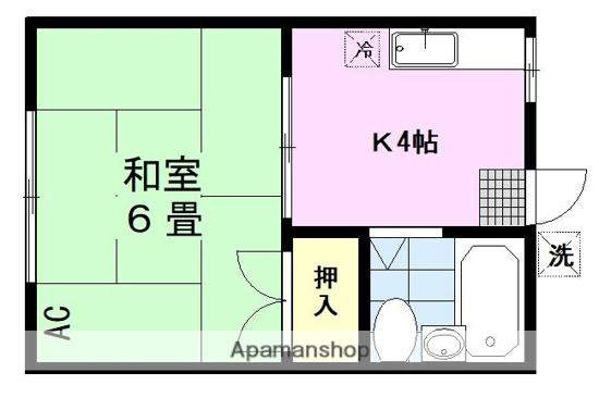 曽根ハウス(1K/2階)の間取り写真