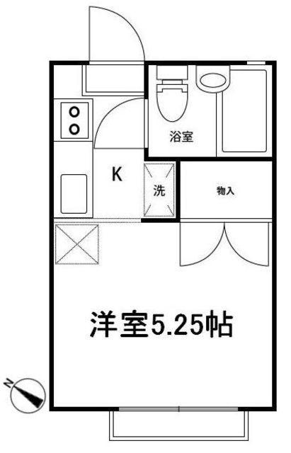 ハイツBS(1K/2階)の間取り写真