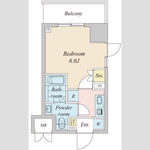 プラウドフラット神楽坂2(1K/4階)の間取り写真