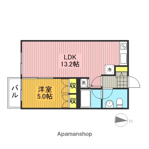 若林ポイント(1LDK/3階)の間取り写真