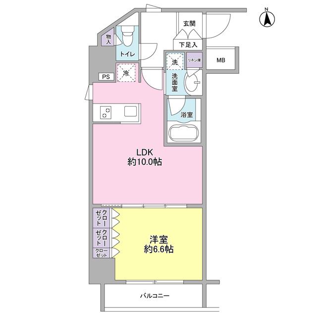 コンフォリア新宿御苑2(1LDK/7階)の間取り写真