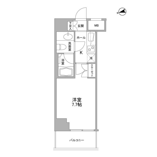 コンフォリア東中野DEUX(1K/5階)の間取り写真