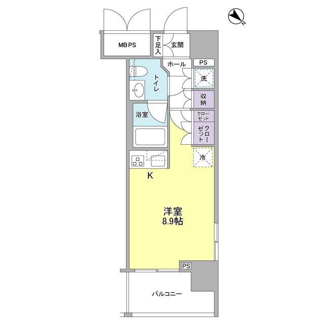 常盤レジデンシア荻窪(ワンルーム/2階)の間取り写真