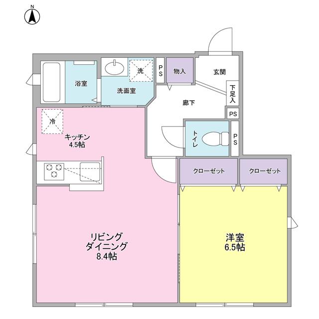 テラス アルビレオ(1LDK/1階)の間取り写真