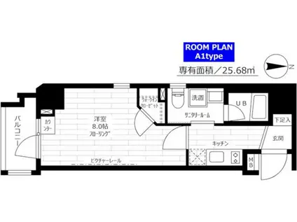 ステージファースト新宿原町(1K/6階)の間取り写真