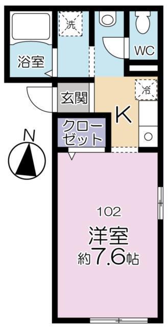 オーベルジュ高円寺(1K/1階)の間取り写真