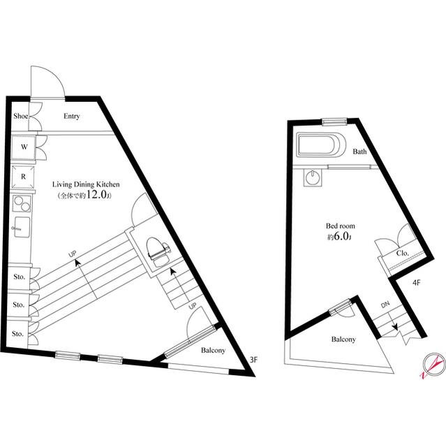 メイプル新中野(1LDK/3階)の間取り写真