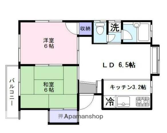 コーポ南(2LDK/2階)の間取り写真