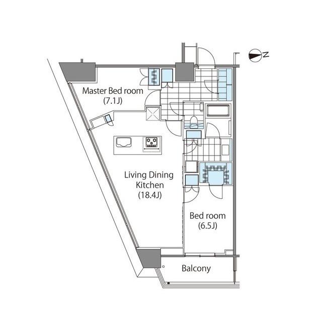 コンフォリア新宿イーストサイドタワー(2LDK/11階)の間取り写真