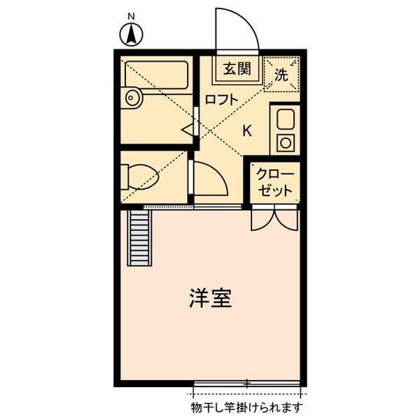 スリーワン(1K/1階)の間取り写真