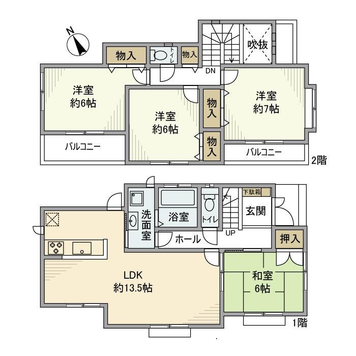 中央本線 三鷹駅 徒歩19分 2階建 築17年(4LDK)の間取り写真