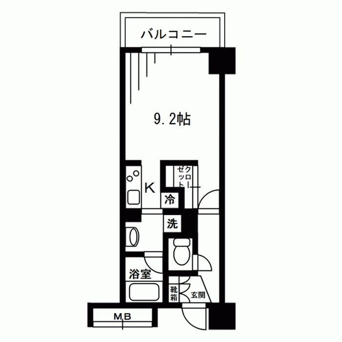 レジディア荻窪(1K/2階)の間取り写真