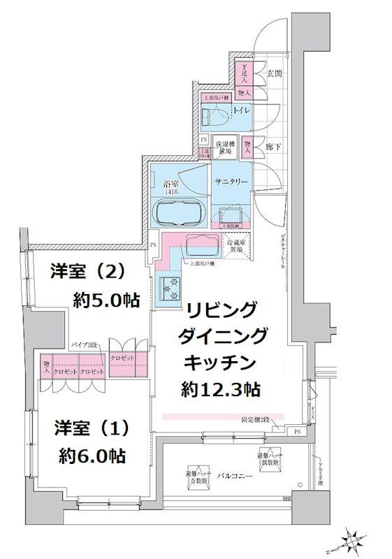 ステラメゾン三軒茶屋(1K/2階)の間取り写真