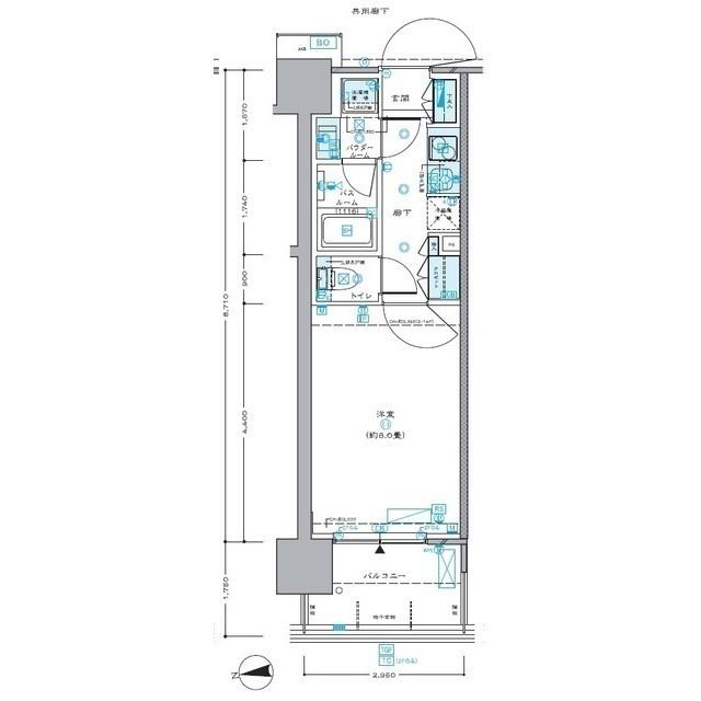 セントラルプレイス新宿御苑前(1K/12階)の間取り写真