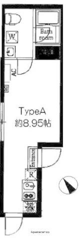 セレーノ上高田(ワンルーム/3階)の間取り写真