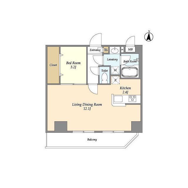 アルファコート下赤塚(1LDK/5階)の間取り写真
