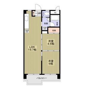 日香苑I(2LDK/1階)の間取り写真