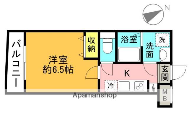 モン・シャトー松庵(1K/1階)の間取り写真
